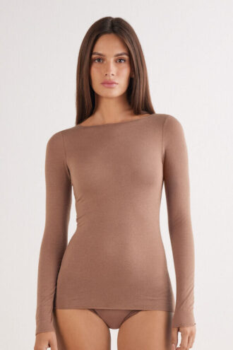 Boat Neck Modal Cashmere Ultralight Top