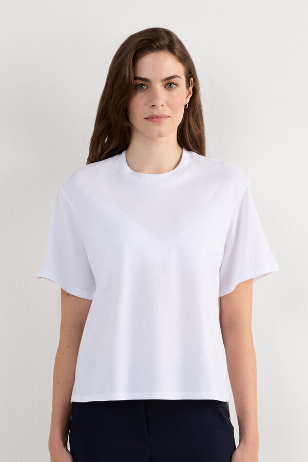 Boxy Fit Short Sleeve Top in Cotton Boxy Fit Short Sleeve Top in Cotton