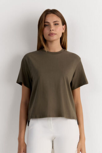 Boxy Fit Short Sleeve Top in Cotton