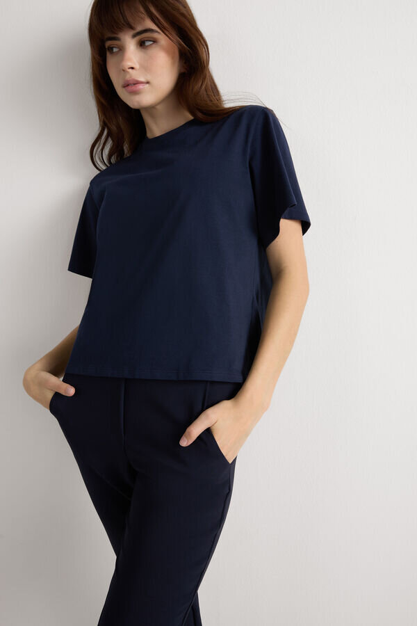 Boxy Fit Short Sleeve Top in Cotton Boxy Fit Short Sleeve Top in Cotton