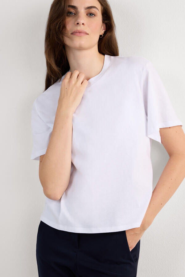 Boxy Fit Short Sleeve Top in Cotton Boxy Fit Short Sleeve Top in Cotton