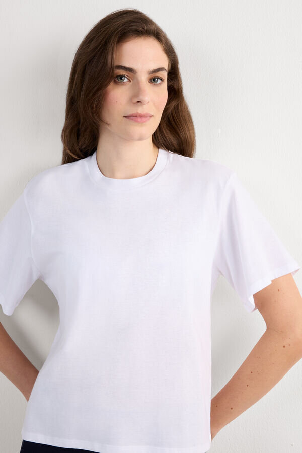 Boxy Fit Short Sleeve Top in Cotton Boxy Fit Short Sleeve Top in Cotton