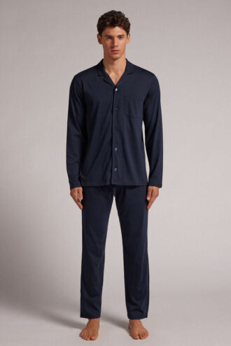 Button Front Full Length Pajamas in Superior Cotton