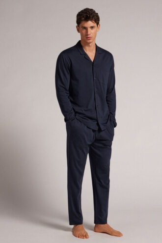 Button Front Full Length Pajamas in Superior Cotton