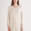 Button-Front Lace Detail Nightdress