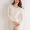 Button-Front Lace Detail Nightdress