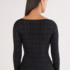 Cable Knit Bateau Neck Top in Ultralight with Cashmere