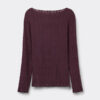 Cable Knit Bateau Neck Top in Ultralight with Cashmere