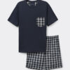 Check Cloth and Cotton Short Pajamas