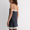 Contrast Lace Trim Silk Chemise