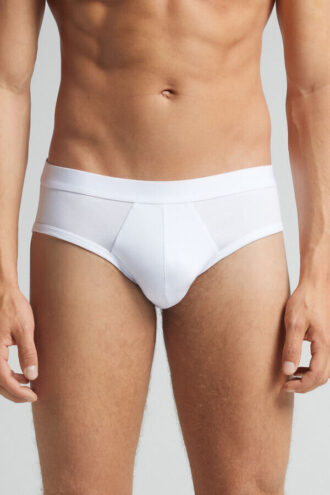 Cotton Briefs with Exposed Elastic