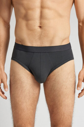 Cotton Briefs with Exposed Elastic