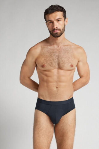 Cotton Briefs with Exposed Elastic