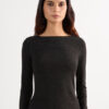Crewneck Top in Modal Light with Cashmere Lame