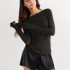 Crewneck Top in Modal Light with Cashmere Lame
