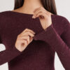 Crewneck Top in Modal Light with Cashmere Lame