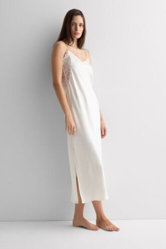 Ethereal Embrace Long Silk Nightgown