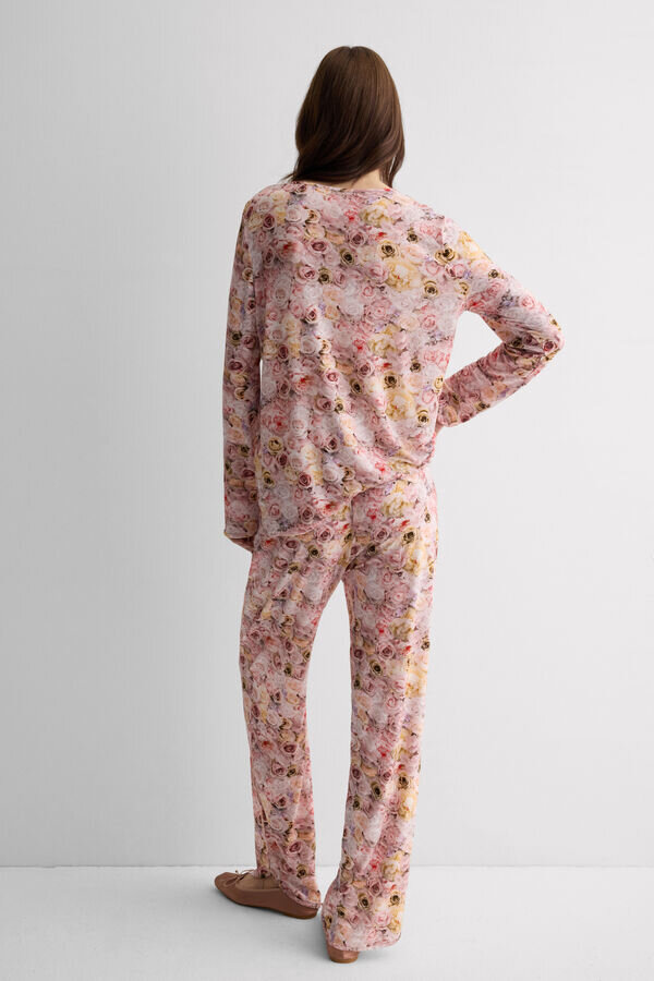 Fresh Bamboo Full Length Pajamas with Blossom Print Fresh Bamboo Full Length Pajamas with Blossom Print