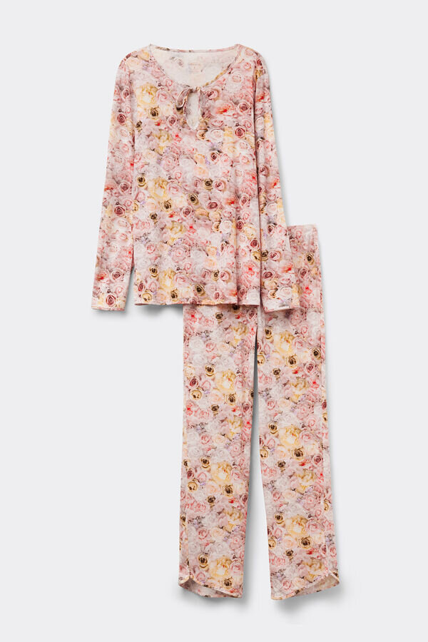 Fresh Bamboo Full Length Pajamas with Blossom Print Fresh Bamboo Full Length Pajamas with Blossom Print