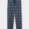 Full Length Pants in Denim Check Print Cloth Full Length Pants in Denim Check Print Cloth