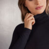 High Collar Bodysuit in Modal Ultralight with Cashmere