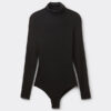 High Collar Bodysuit in Modal Ultralight with Cashmere