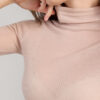 High Collar Top in Ultranatural with Cashmere