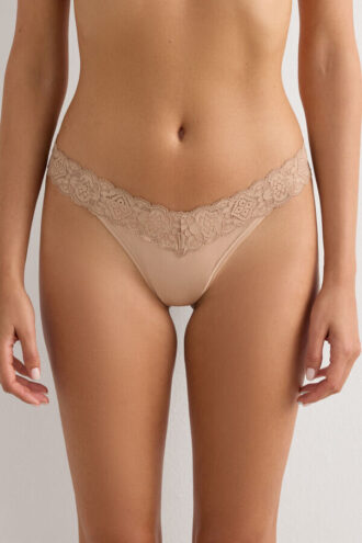 Lace and Microfiber 80S Style Brazilian