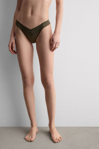 Lace and Microfiber 80S Style Brazilian