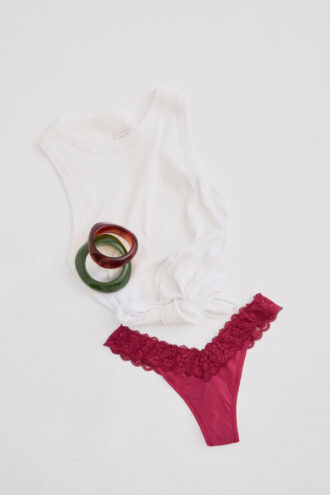 Lace and Microfiber 80S Style Brazilian