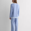 Lace Trim Button Up Full Length Pajamas in Modal