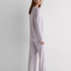 Lace Trim Button Up Full Length Pajamas in Modal