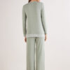 Lace Trim Button Up Full Length Pajamas in Modal