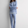 Lace Trim Full Length Pajamas in Modal