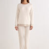 Lace Trim Full Length Pajamas in Modal