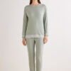 Lace Trim Full Length Pajamas in Modal