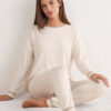 Lace Trim Full Length Pajamas in Modal