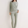 Lace Trim Full Length Pajamas in Modal