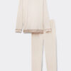Lace Trim Full Length Pajamas in Modal
