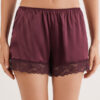 Lace Trim Silk Shorts