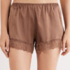 Lace Trim Silk Shorts