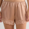 Lace Trim Silk Shorts
