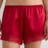 Lace Trim Silk Shorts