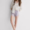 Lace Trim Silk Shorts