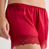 Lace Trim Silk Shorts