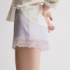 Lace Trim Silk Shorts