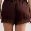 Lace Trim Silk Shorts