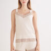 Lace Trim Tank Top Short Pajamas in Modal