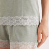 Lace Trim Tank Top Short Pajamas in Modal