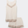 Lace Trim Tank Top Short Pajamas in Modal
